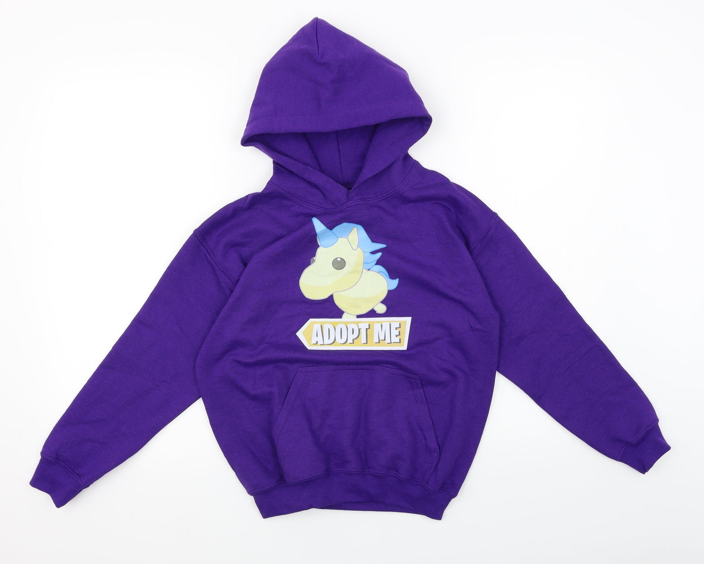 Gilden Girls Purple Houndstooth  Pullover Hoodie Size M