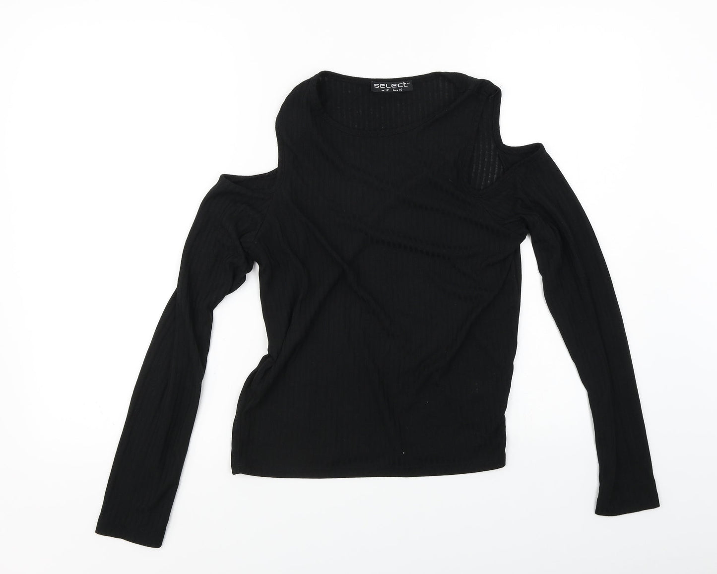 Select Womens Black   Basic T-Shirt Size 12