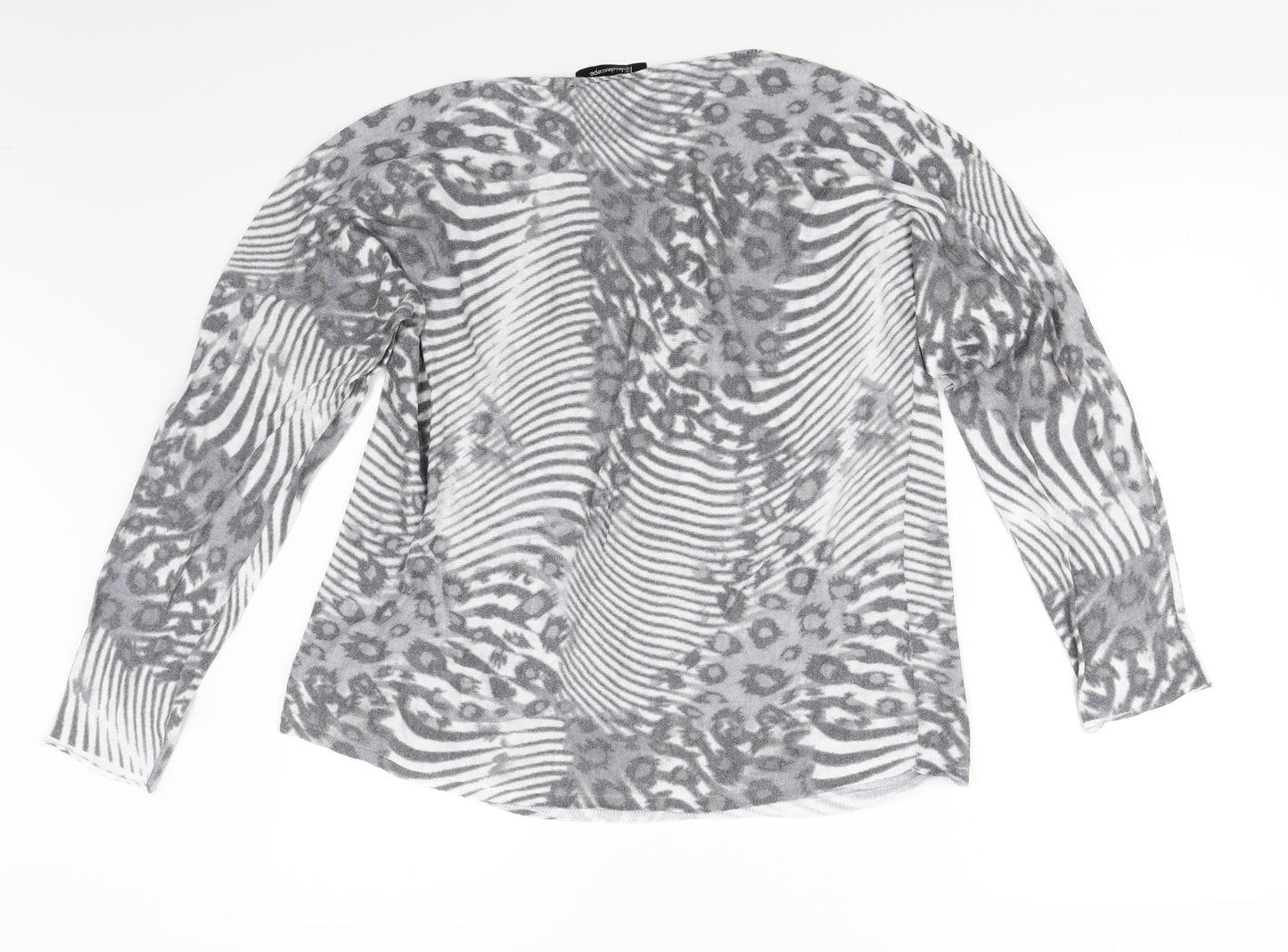 Kaleidoscope Womens Grey Animal Print  Basic T-Shirt Size 14