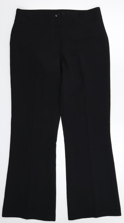 Additional front view of Papaya women’s black dress pants trousers, size UK 12, 30-inch leg