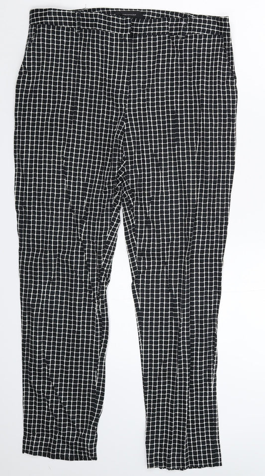 Atmosphere Womens Black Check  Trousers  Size 12 L27 in