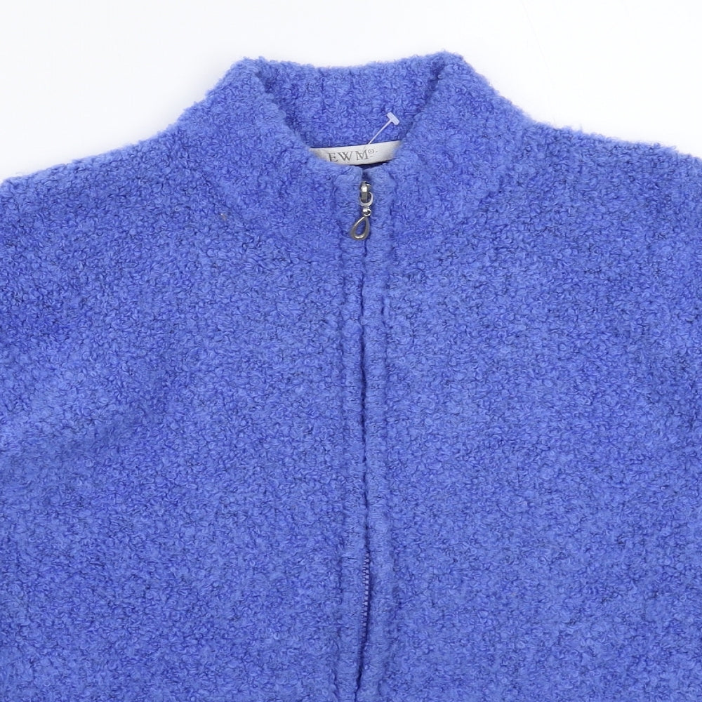 EWM Womens Blue  Knit Jacket Coatigan Size 16