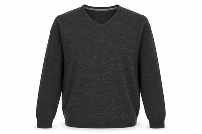 Front view of Easy men’s grey knit jumper, size L