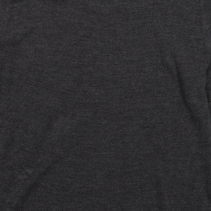 Brand and care label for Easy men’s grey knit jumper, size L