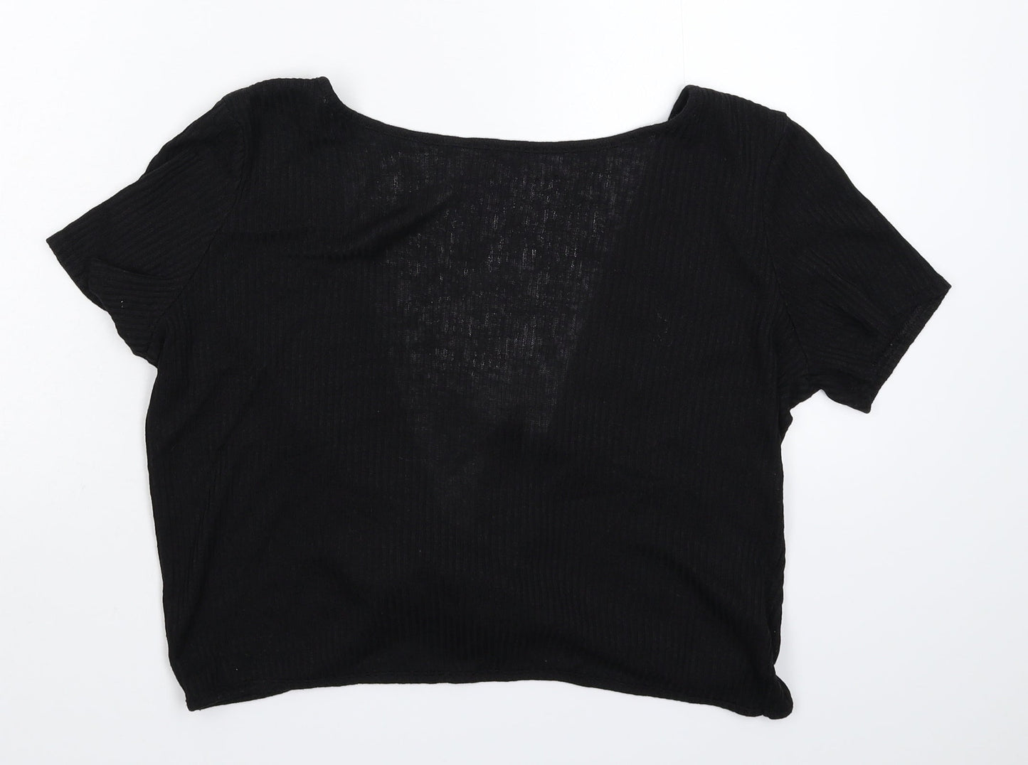 H&M Womens Black  Knit Cardigan Jumper Size M