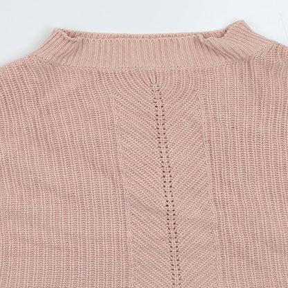 Topshop Womens Pink  Knit Pullover Jumper Size 6  - Oversized