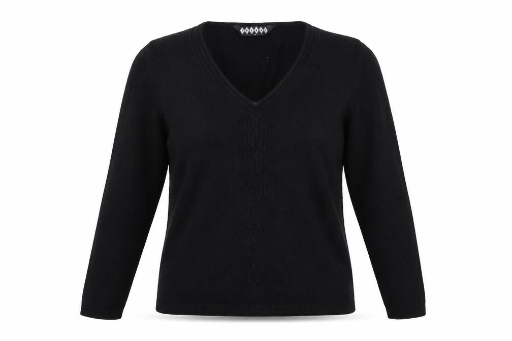 Impact Womens Black  Knit Pullover Jumper Size M