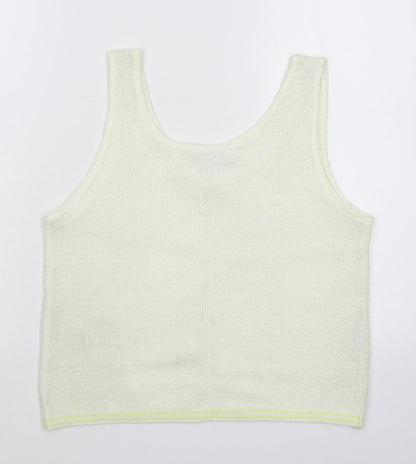Pacific Womens White  Knit Basic Tank Size M