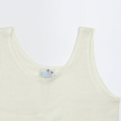 Pacific Womens White  Knit Basic Tank Size M