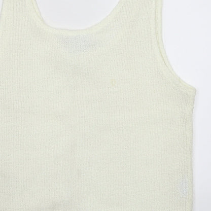 Pacific Womens White  Knit Basic Tank Size M