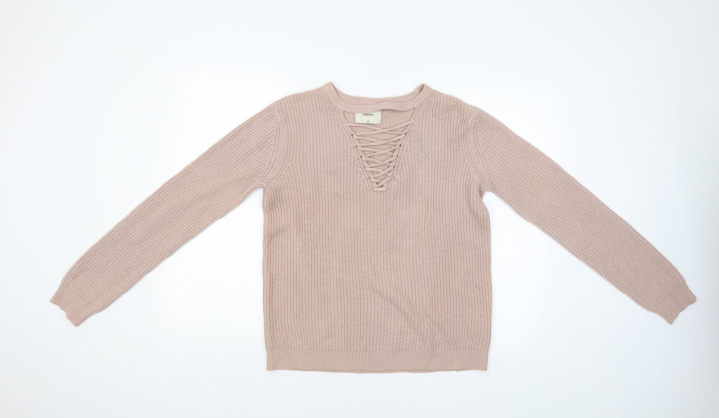 Papaya Womens Pink   Pullover Jumper Size M