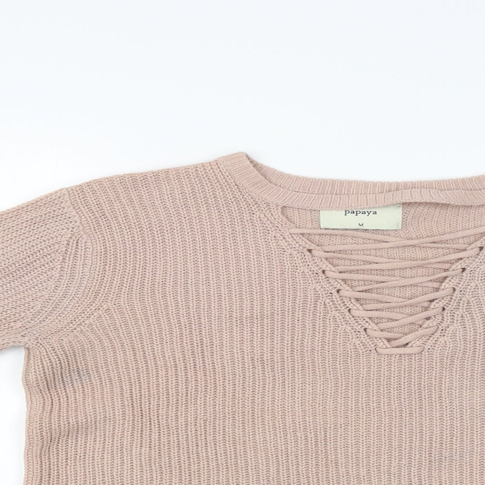 Papaya Womens Pink   Pullover Jumper Size M