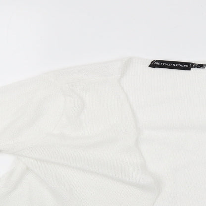 PRETTYLITTLETHING Womens White   Basic Blouse Size 8