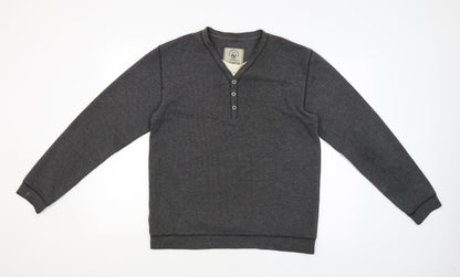 Additional front view of easy premium clothing men’s grey jumper, size M