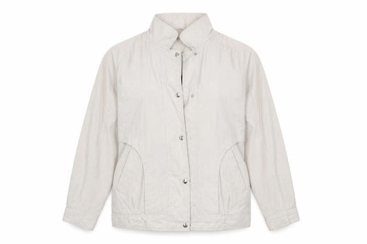 Front view of C&A women’s beige rain coat coat, size UK 12