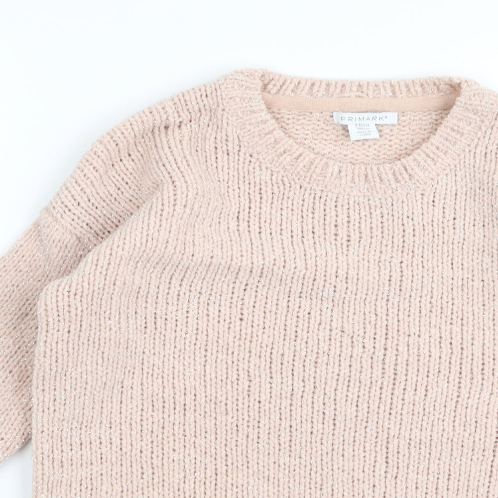 Primark Girls Pink   Pullover Jumper Size 9 Years