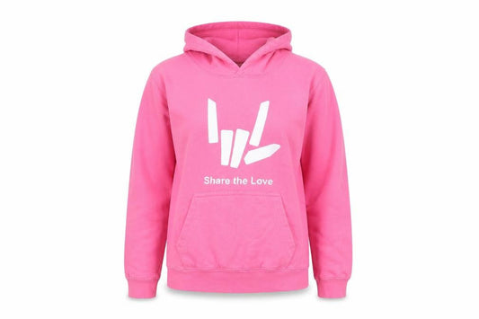 Womens Pink   Pullover Hoodie Size 8  - share the love