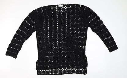 Fransa Womens Black   Pullover Jumper Size S