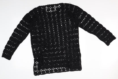 Fransa Womens Black   Pullover Jumper Size S