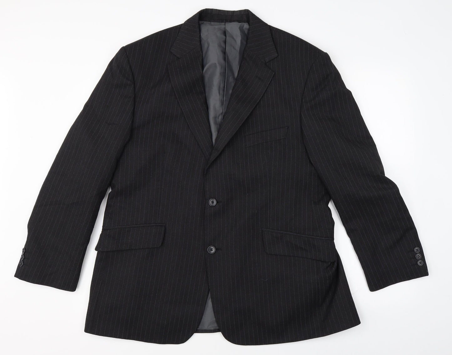 M&S Mens Black Striped  Jacket Blazer Size 42