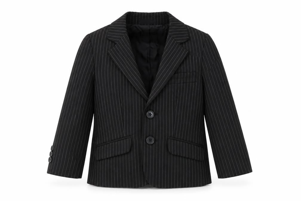 suited and booted Boys Black Striped  Jacket Blazer Size 2 Years