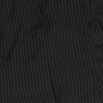 Brand and care label for suited and booted boys’ black striped jacket blazer, size 2, years