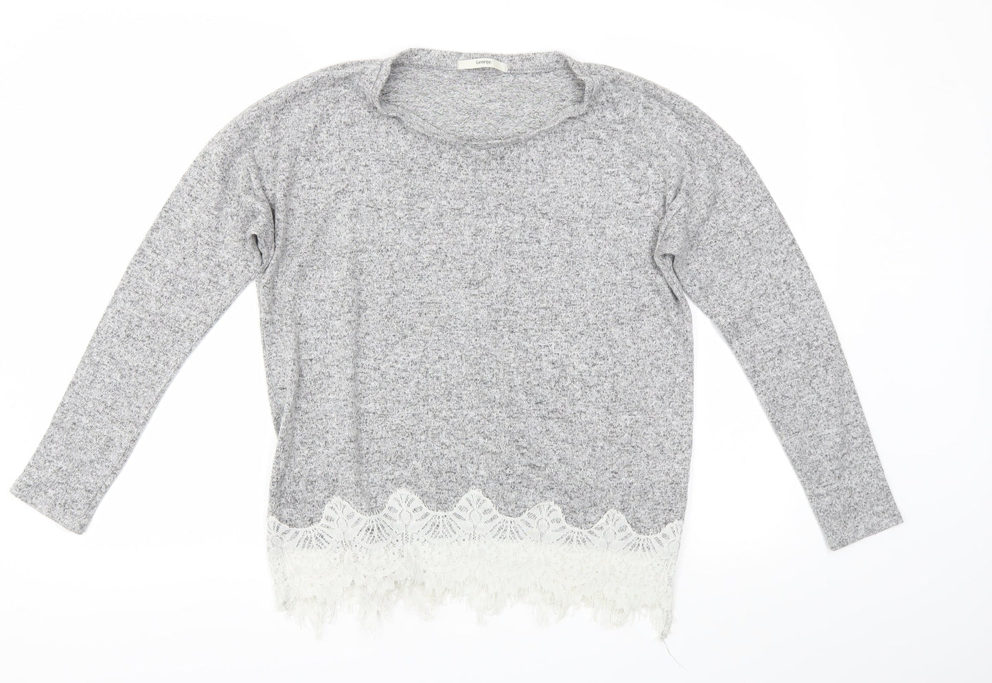 George Womens Grey   Pullover Jumper Size 10  - Lace