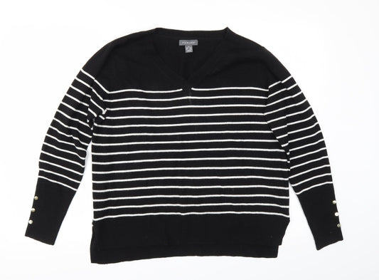 Primark Womens Black Striped  Pullover Jumper Size M