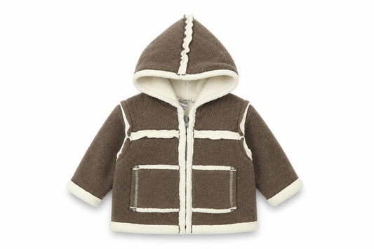 Front view of Noppies Baby Brown Jacket, size 6-9, Months