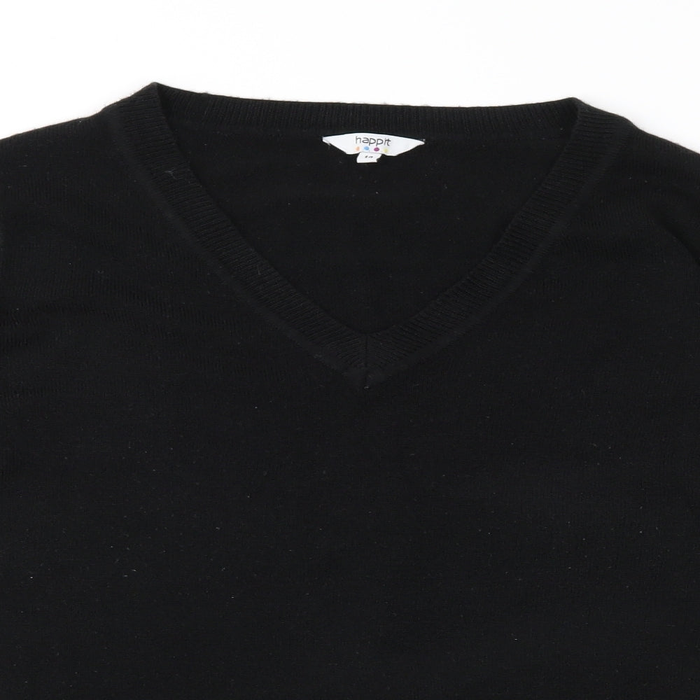 Happit Womens Black  Knit Pullover Jumper Size 14