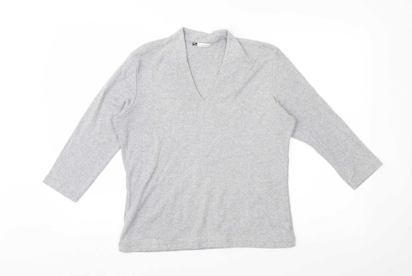 Viz a Viz Womens Grey  Jersey Pullover Sweatshirt Size 14