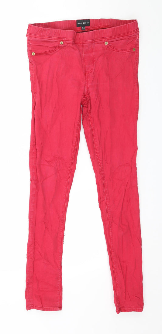 Warehouse Womens Pink  Denim Skinny Jeans Size 10 L29 in