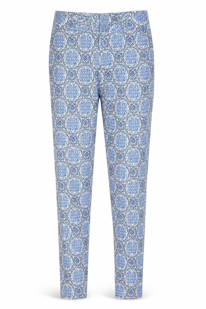 Select Womens Blue Geometric  Trousers  Size 8 L30 in