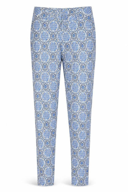 Select Womens Blue Geometric  Trousers  Size 8 L30 in