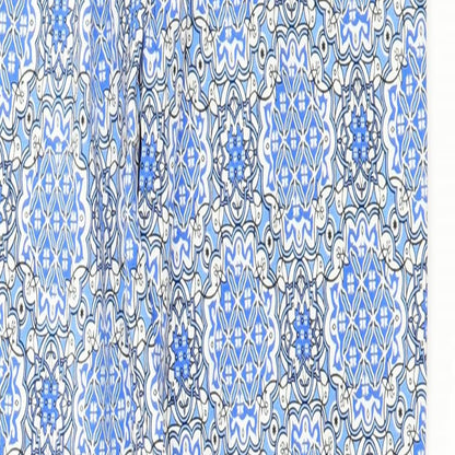 Select Womens Blue Geometric  Trousers  Size 8 L30 in