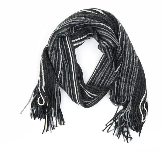 New Look Unisex Black Striped Knit  Scarf
