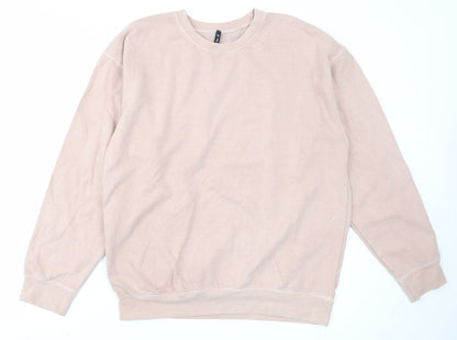 Additional front view of AsYou women’s pink pullover sweatshirt, size S