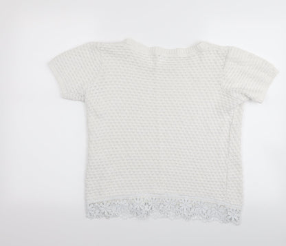 Dorothy Perkins Womens White   Pullover Jumper Size 10