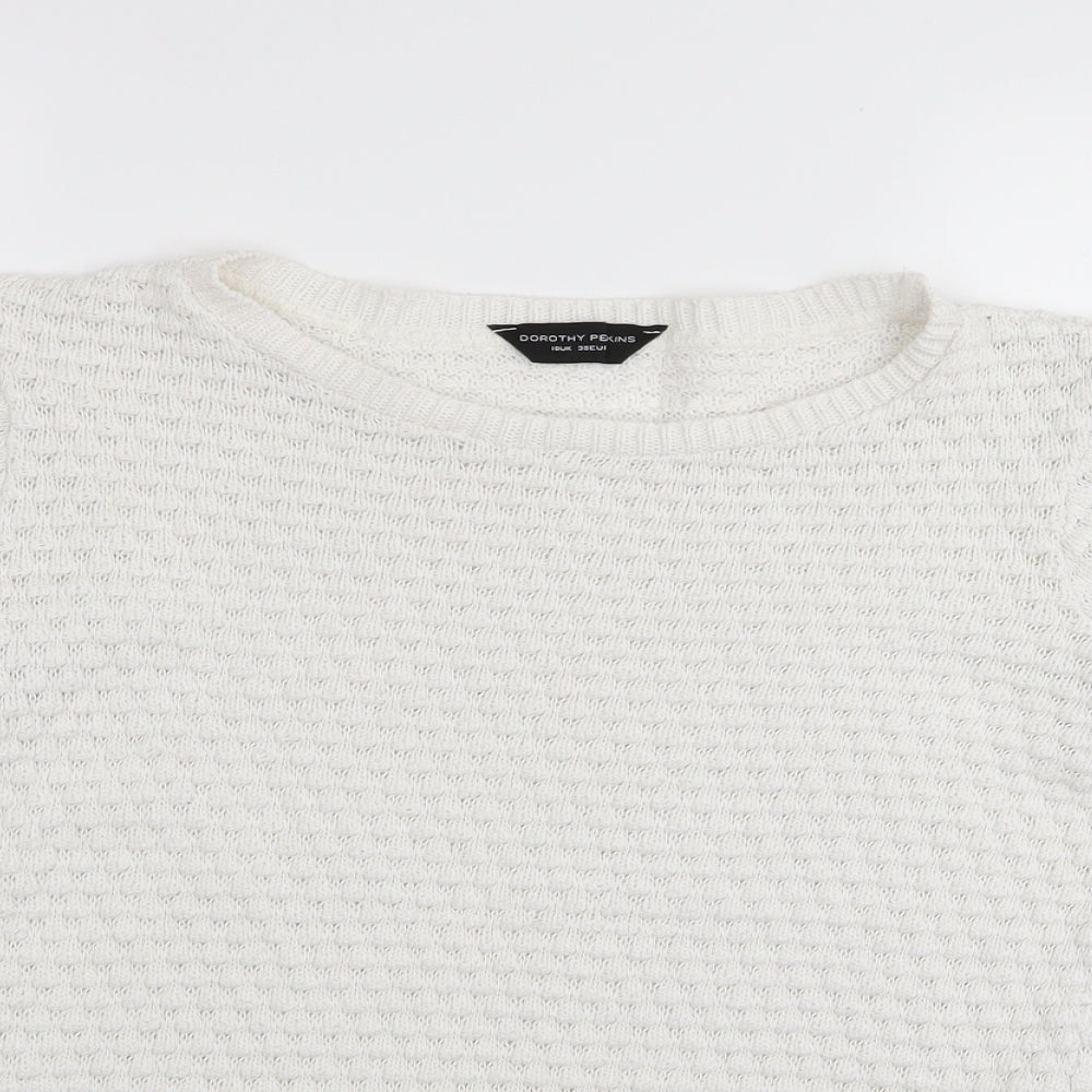Dorothy Perkins Womens White   Pullover Jumper Size 10