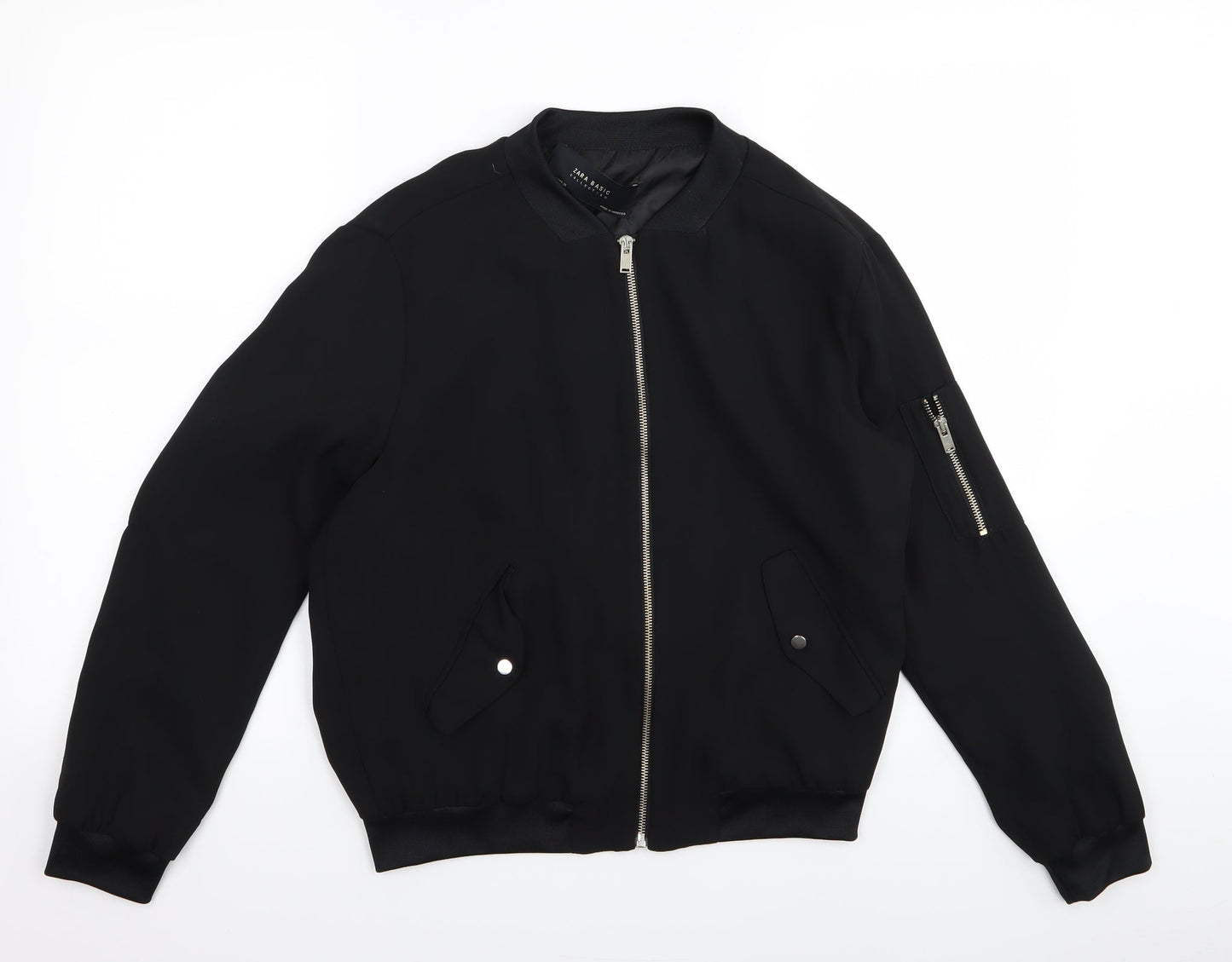 Zara Womens Black   Full Zip Jumper Size S