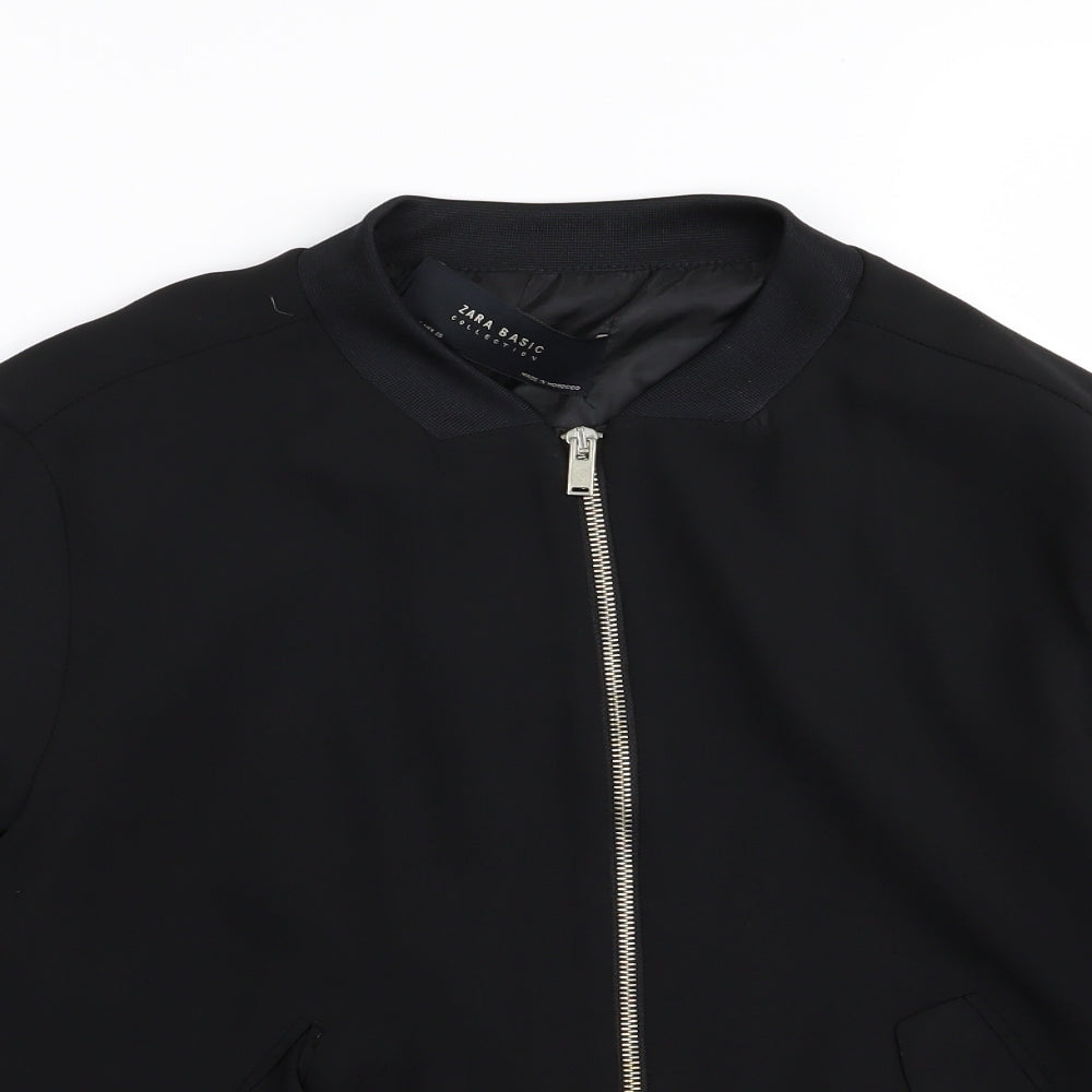 Zara Womens Black   Full Zip Jumper Size S