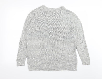 Preloved Dorothy Perkins Womens Grey   Pullover Jumper Size 12  - sequin - Back