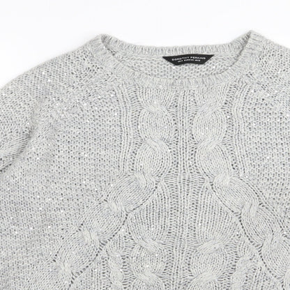 Preloved Dorothy Perkins Womens Grey   Pullover Jumper Size 12  - sequin - Detail