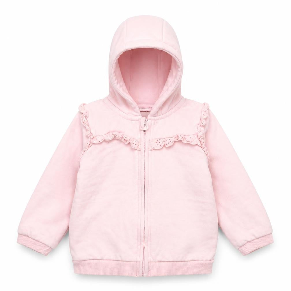 Asda George Girls Pink   Full Zip Jumper Size 9-12 Months