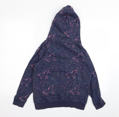 Next Girls Blue Animal Print  Pullover Jumper Size 12 Years