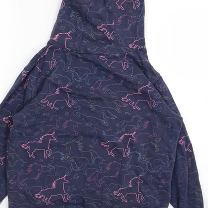 Next Girls Blue Animal Print  Pullover Jumper Size 12 Years