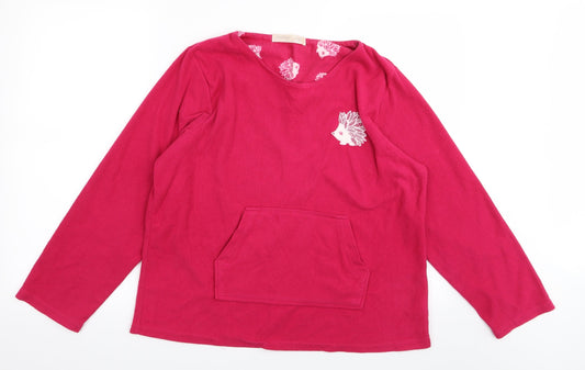Indigo Womens Pink Solid  Top Pyjama Top Size 14