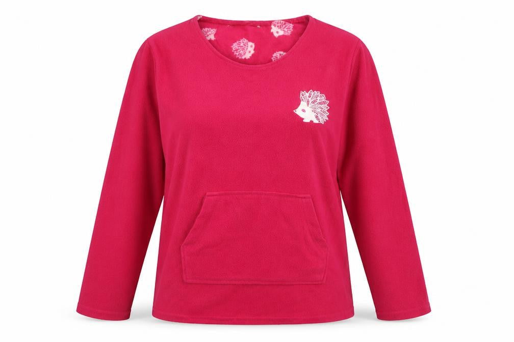 Indigo Womens Pink Solid  Top Pyjama Top Size 14