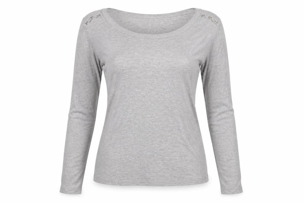 koopol Womens Grey   Basic T-Shirt Size 12
