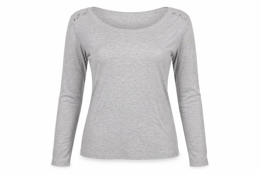 koopol Womens Grey   Basic T-Shirt Size 12